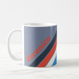 Dark Vintage Stripes with Name Kaffeetasse