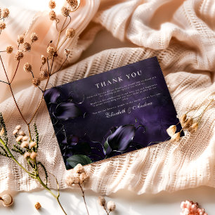 Dark Violet Gothic Romance Dankeskarte