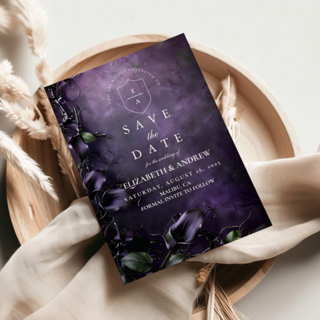 Dark Violet Gothic Romance Save The Date (Von Creator hochgeladen)
