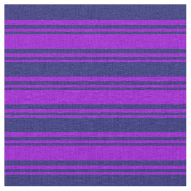 Dark Violet und Midnight Blue Stripes Muster Stoff (Nahaufnahme)