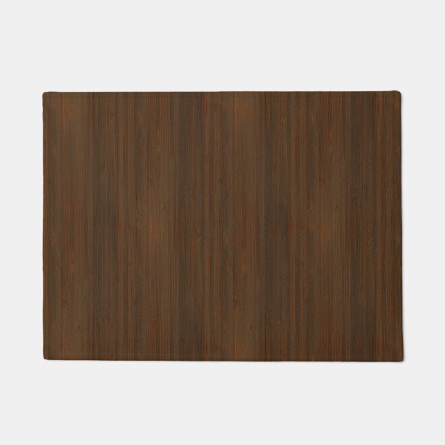 Dark Walnut Brown Bamboo Wood Grain Look Fußmatte (Vorderseite)