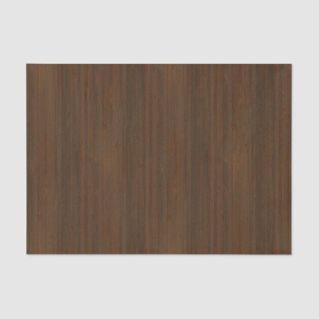 Dark Walnut Brown Bamboo Wood Grain Look Seidenpapier (Vorderseite)