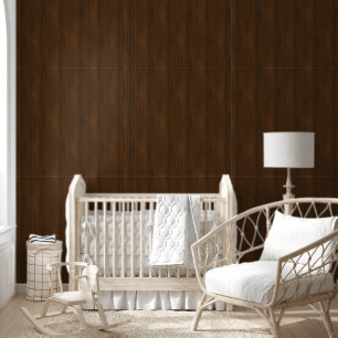 Dark Walnut Brown Bamboo Wood Grain Look Tapete
