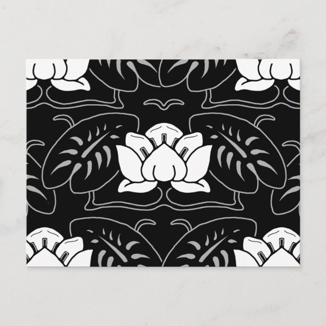 Dark Water Lily Motif Postkarte (Vorderseite)