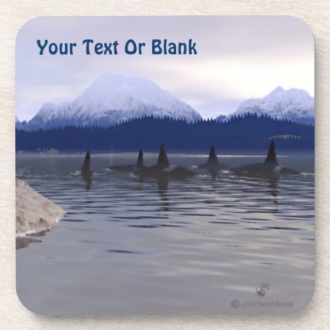 Dark Water Orca Getränkeuntersetzer (Vorderseite)