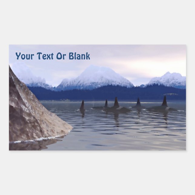 Dark Water Orca Rechteckiger Aufkleber (Vorderseite)