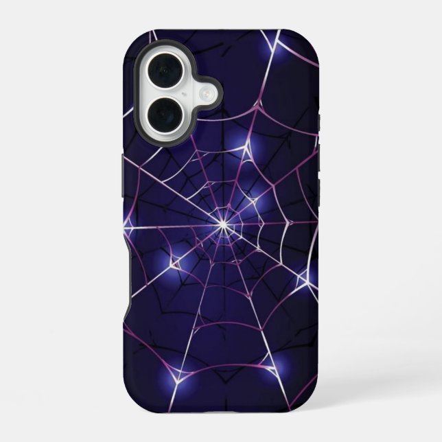 Dark Web & Silver Spider iPhone 16 Hülle (Rückseite)