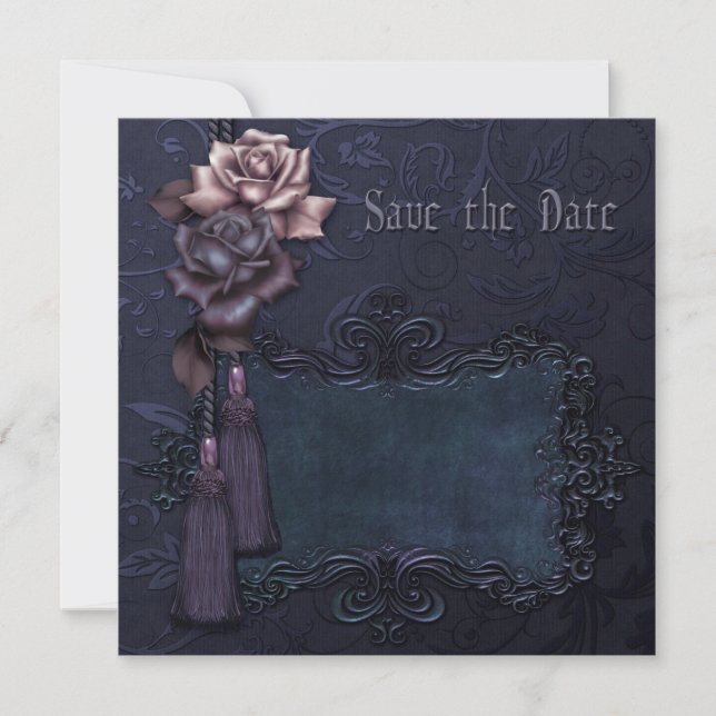 Dark Wedding Gothic Save the Date Karte (Vorderseite)