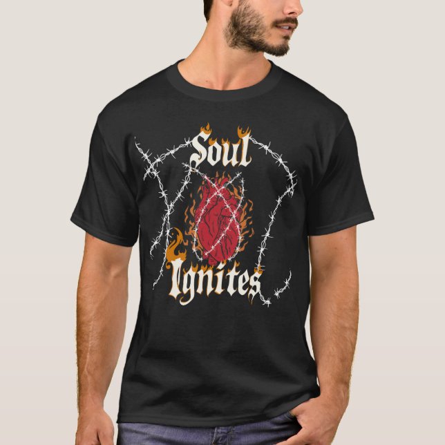 Dark Wings Fallen Göttlicher Rock T-Shirt (Vorderseite)