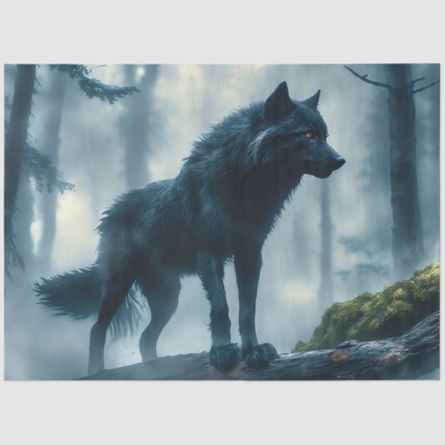 Dark Wolf Tissue Paper Seidenpapier (Vorderseite)