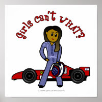 Dark Woman Race Car Driver