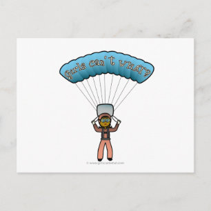 Dark Woman Sky Diving Postkarte