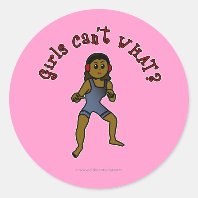 Dark Womens Wrestling Runder Aufkleber (Vorderseite)