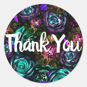 Dark Wonderland Bold Glamour Floral Blume Party Runder Aufkleber