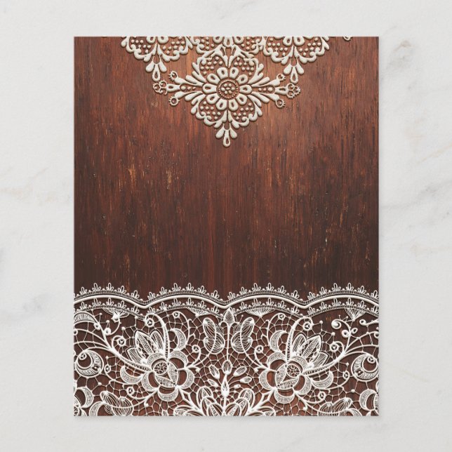 Dark Wood & Elaborate White Lace Scrapbook Paper (Vorderseite)