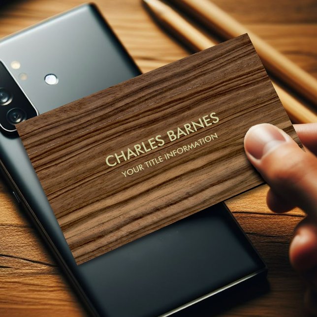 Dark Wood Grain Business Card Visitenkarte (Von Creator hochgeladen)