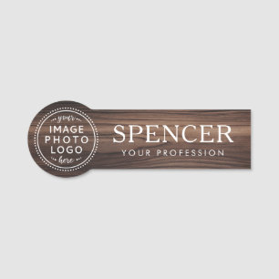 Dark wood Look Name Logo Namensschild