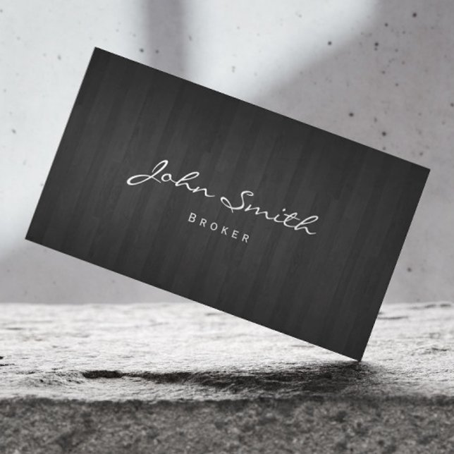 Dark Wood Real Anwesen Broker Business Card Visitenkarte (Von Creator hochgeladen)