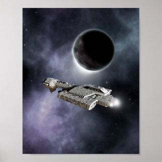 Dark World - Science Fiction Battle Cruiser Poster