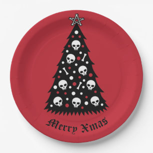 Dark Xmas Tree Pappteller