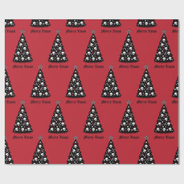 Dark Xmas Tree Wrapping Paper Geschenkpapier