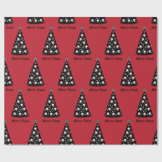 Dark Xmas Tree Wrapping Paper Geschenkpapier