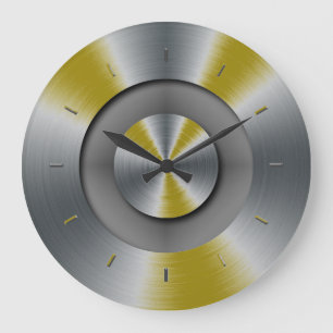 Dark Yellow Accents Color Matched Große Wanduhr