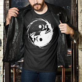 Dark Yin Yang Vampire Skull Religious Symbol T-Shirt