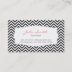 Dark Zickzack Stripes Psychologe Business Card Visitenkarte