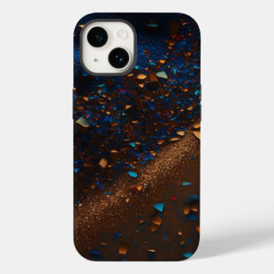 DarkBlue SandyBrown Glitzer iPhone Mate Tough Case