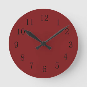 Darker Chocolatey Falu Red Kitu Wall Clock Runde Wanduhr