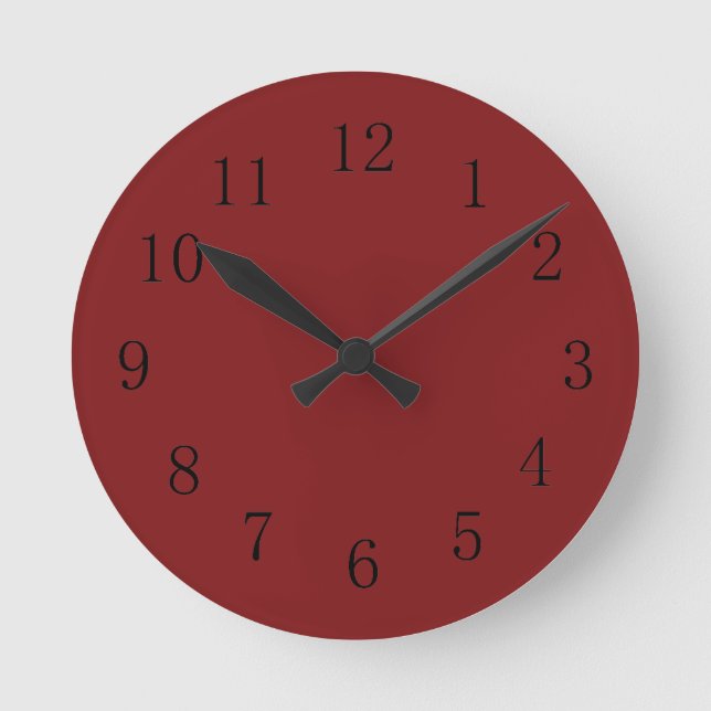 Darker Chocolatey Falu Red Kitu Wall Clock Runde Wanduhr (Vorderseite)