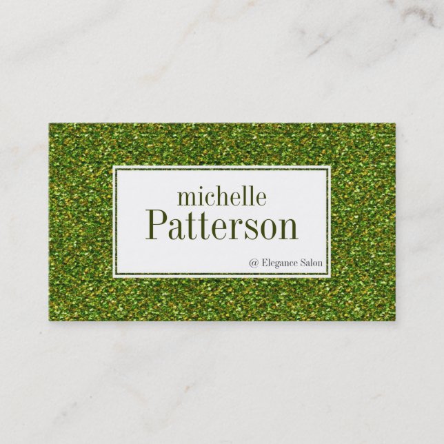 Darker Green Glitzer Termine Business Cards (Vorderseite)