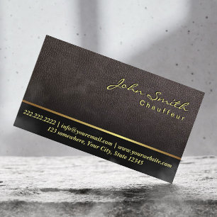Darker Ledertextur Chauffeur Business Card Visitenkarte