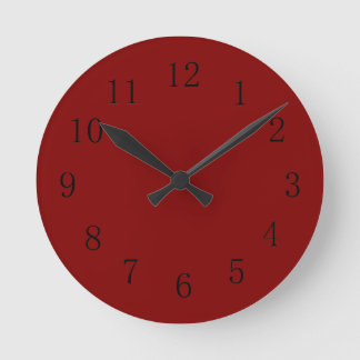 Darker Maroon Red Kitchen Wall Clock Runde Wanduhr