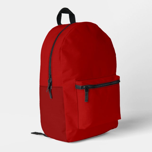 Darker Red Backpack  Bedruckter Rucksack (Rückseitige Ecke links)