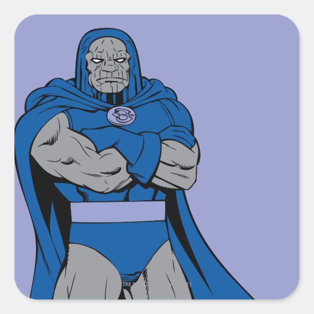 Darkseid Arms Crossed Quadratischer Aufkleber (Vorderseite)