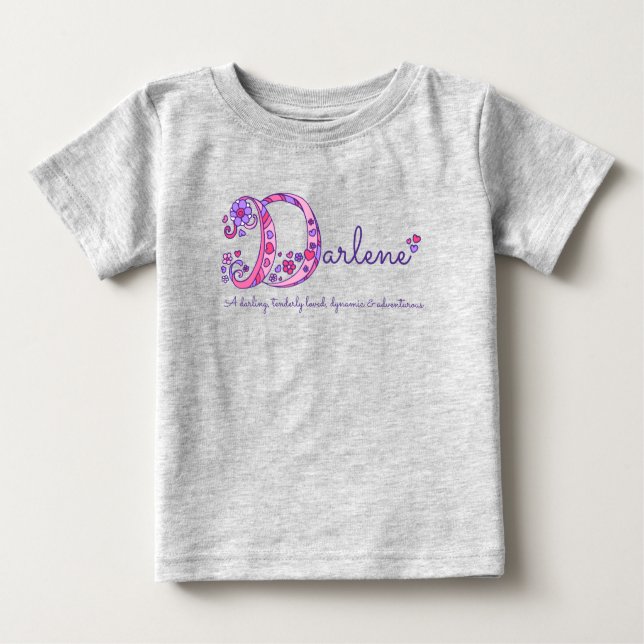 Darlene Girls Name & Bedeutung D Monogramm Shirt (Vorderseite)