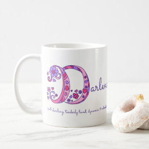 Darlene Name bedeutet dekorative D-Monogramm-Tasse Kaffeetasse