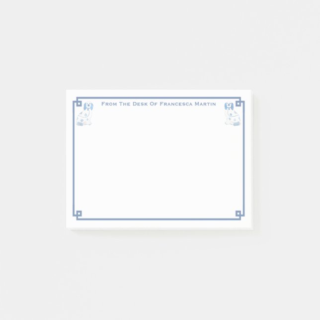 Darling Blue and White Staffordshire Spanischer Sc Post-it Klebezettel (Vorderseite)