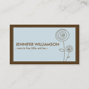 Darling Blume MOMY Calling Card (blau) Telefonnummerkarte