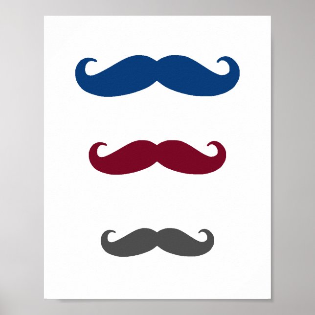 Darling Dapper Mustache Kinderzimmer Wall Art Poster (Vorne)