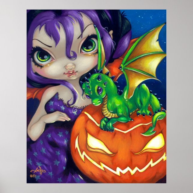 Darling Dragonling II ART DRINT Halloween Dragon Poster (Vorne)