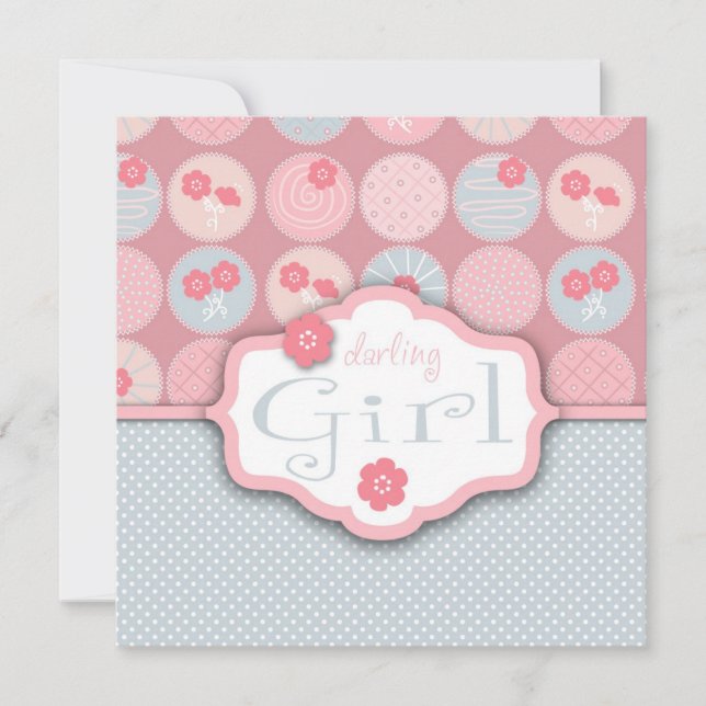 Darling Girl Invitation Square Einladung (Vorderseite)