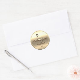 Darling Gold Flamingo Anpassbarer Text hinzufügen Runder Aufkleber