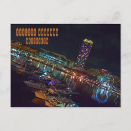 Darling Harbour bei Nacht Postkarte