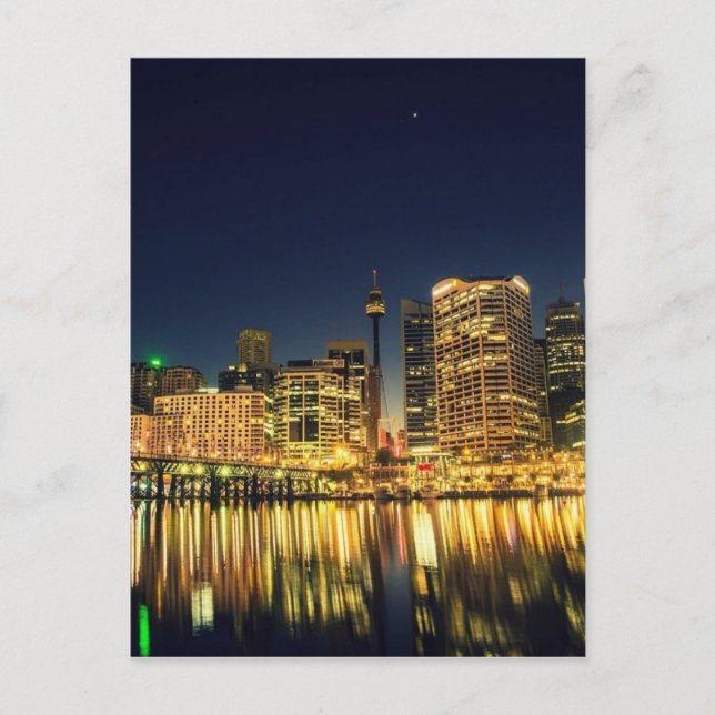 Darling Harbour Sydney Australia City Skyline Postkarte (Vorderseite)
