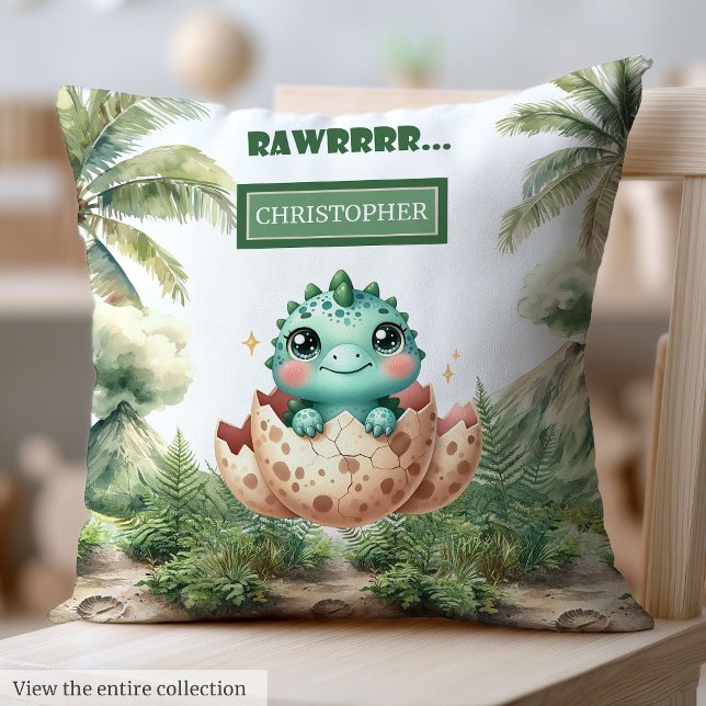 Darling Hatching bald Baby Dinosaur Baby Pillow Kissen (Darling Hatching Soon Baby Dinosaur Baby Pillow Gift)