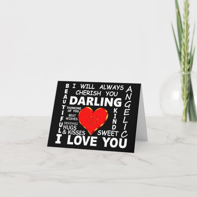 Darling I Liebe You Karte (Vorderseite)