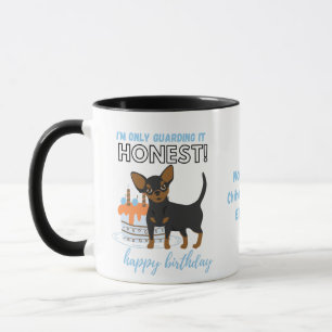 Darling kurzhaarige schwarze Chihuahua-MAMA Geburt Tasse